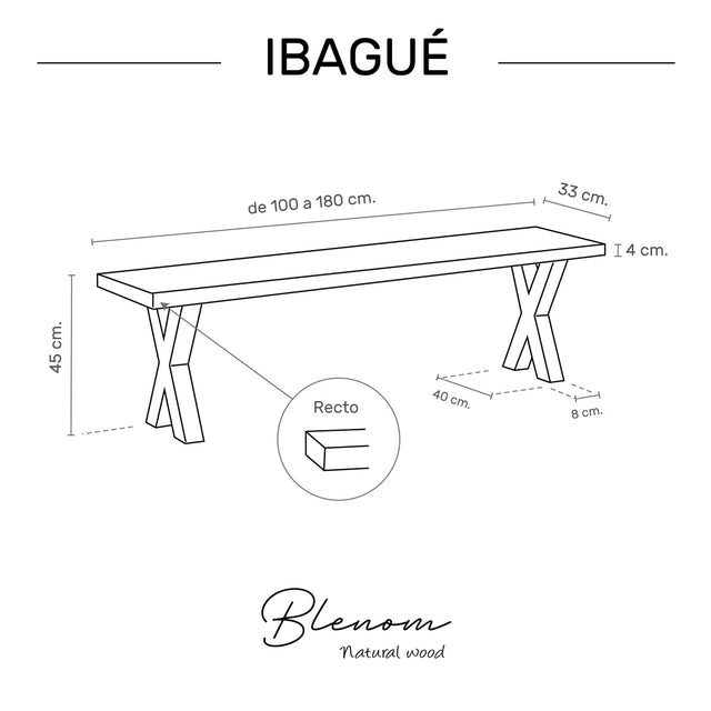 Banco Ibagué de canto Recto