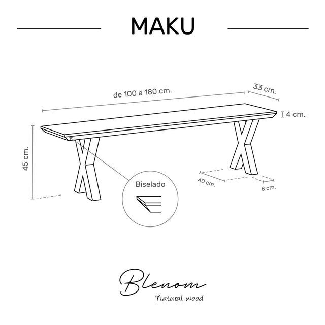 Banco Maku de canto Biselado