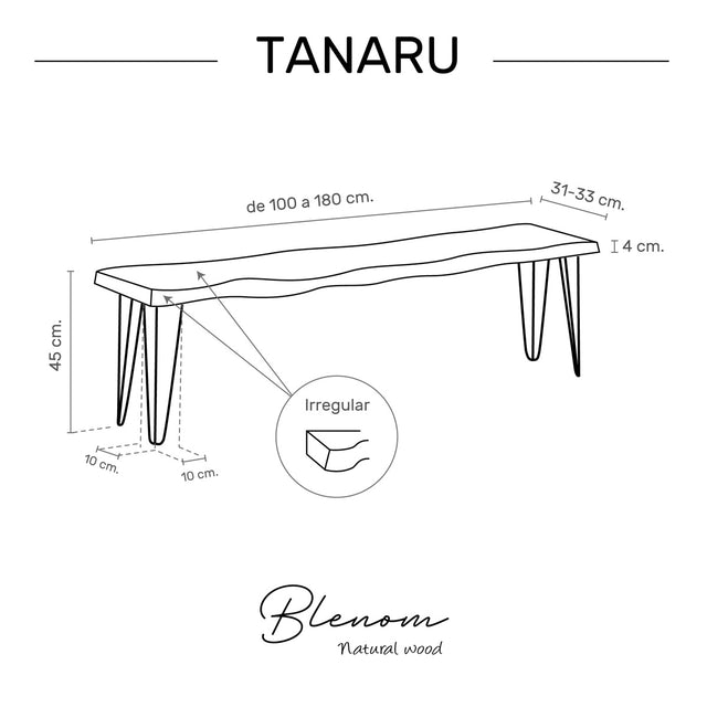 Banco Tanaru de canto Irregular