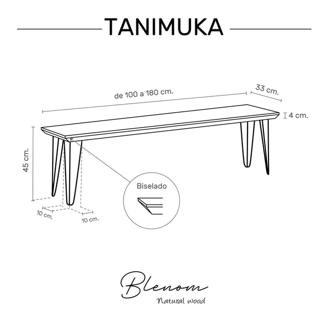 Banco Tanimuka de canto Biselado