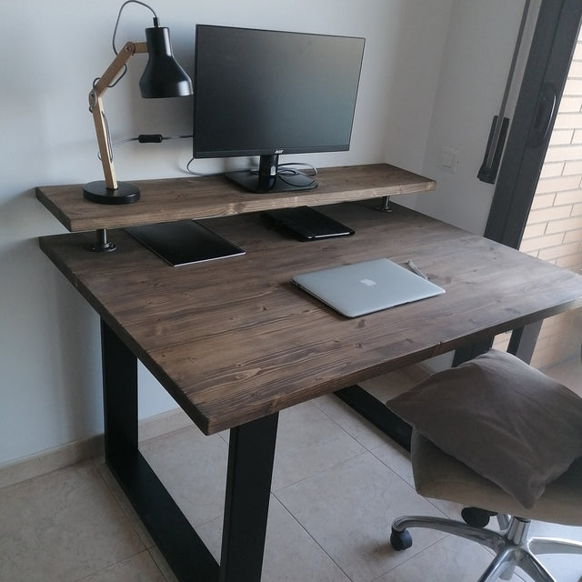 Escritorio Jalo de canto Recto con estante