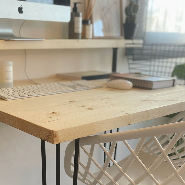 Escritorio Mitu de canto Recto con estante