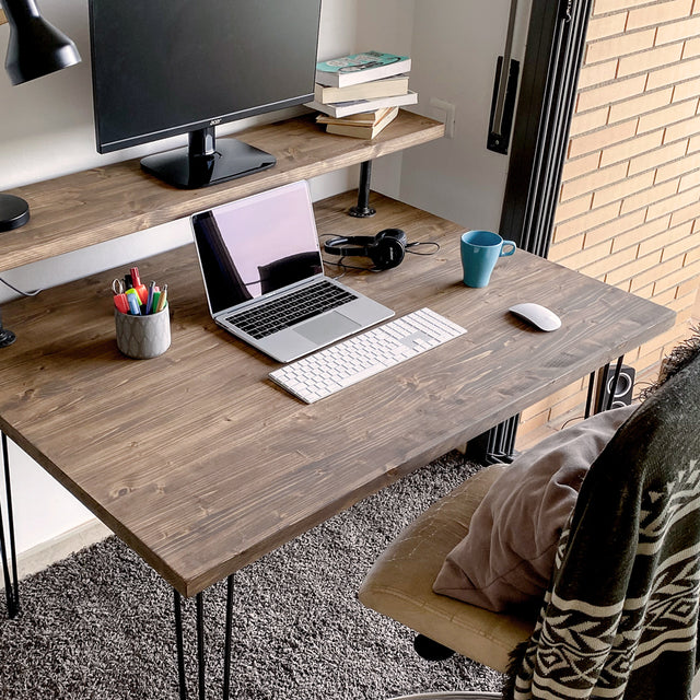 Escritorio Mitu de canto Recto con estante