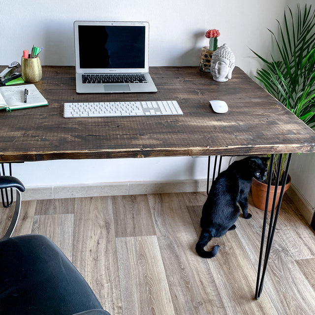 Escritorio Mitu de canto Recto Rústico Envejecido