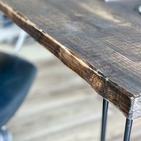 Mitu Straight Aged Rustic Edge Desk