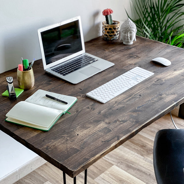 Escritorio Mitu de canto Recto Rústico Envejecido