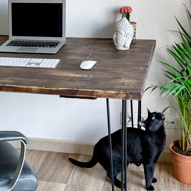 Escritorio Mitu de canto Recto Rústico Envejecido