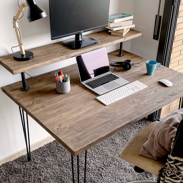 Escritorio Oniro de canto Recto con estante