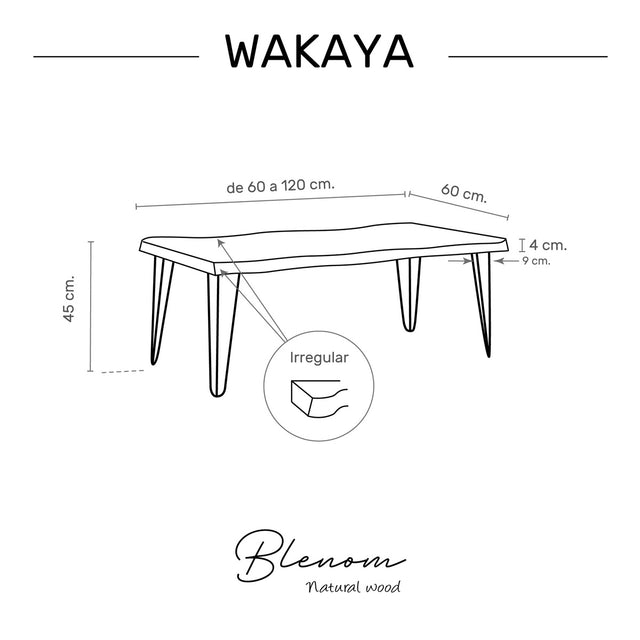 Mesa Wakaya de canto Irregular