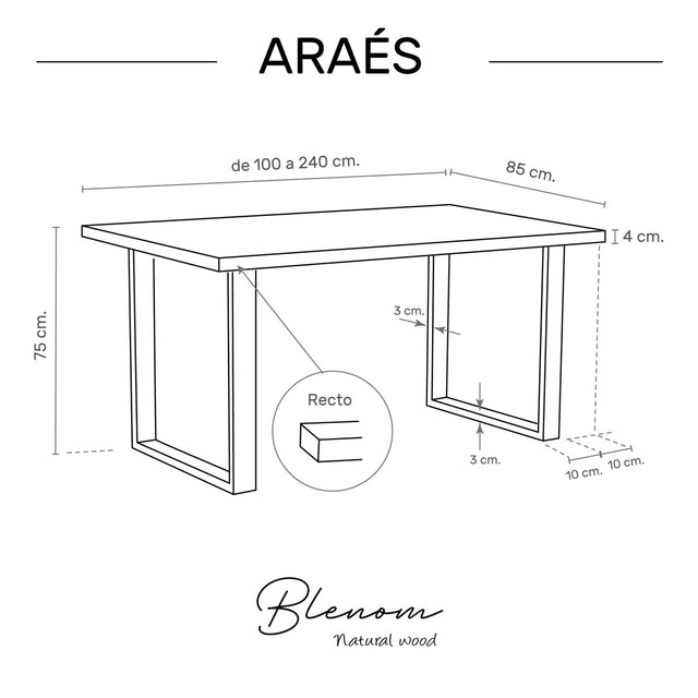 Mesa Araés de canto Recto