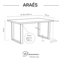 Mesa Araés de canto Recto