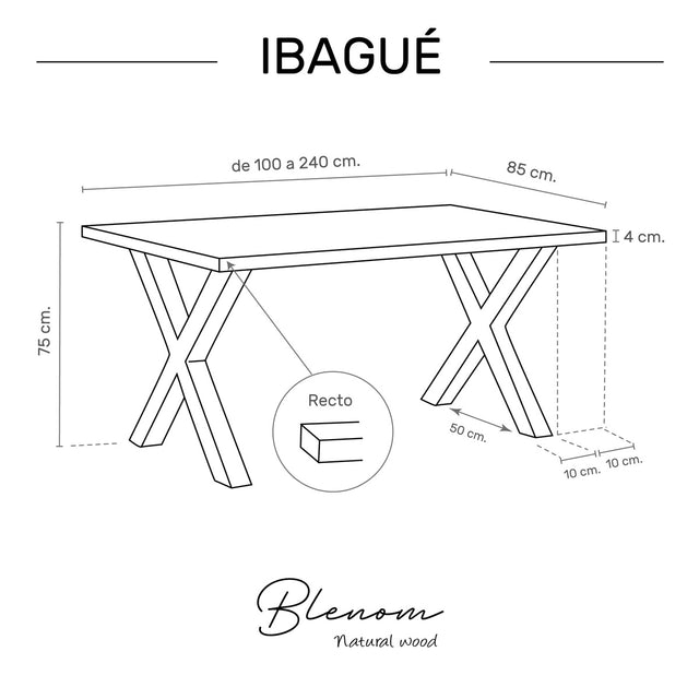 Mesa Ibagué de canto Recto