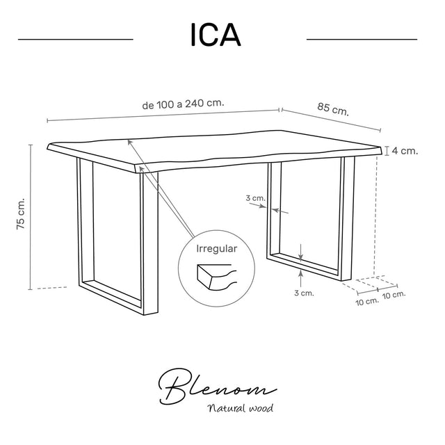 Mesa Ica de canto Irregular