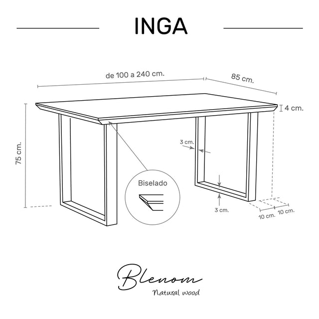Mesa Inga de canto Biselado