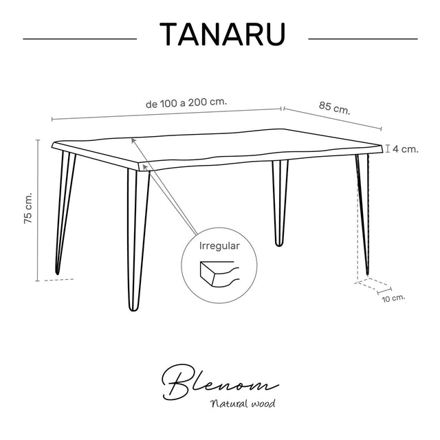 Mesa Tanaru de canto Irregular