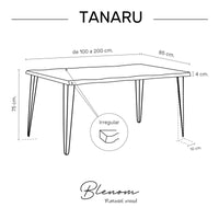 Mesa Tanaru de canto Irregular