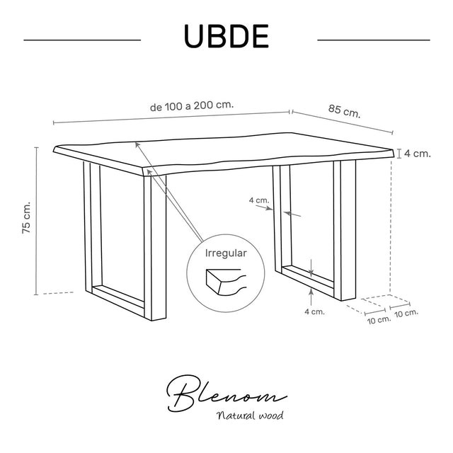 Mesa Ubde de canto Irregular