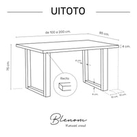 Mesa Uitoto de canto Recto