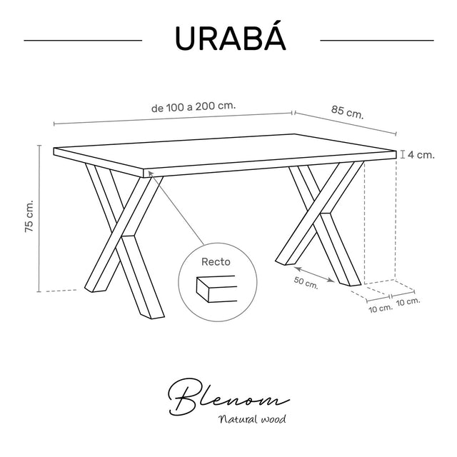 Mesa Urabá de canto Recto
