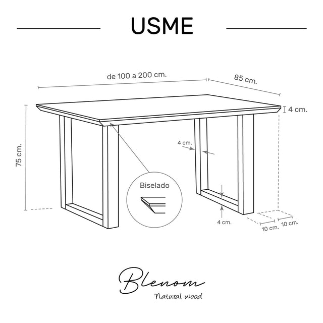Mesa Usme de canto Biselado