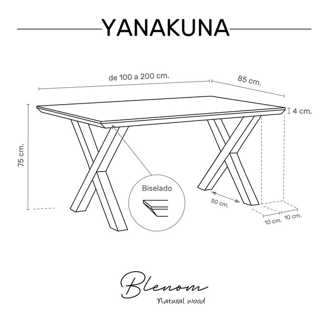 Mesa Yanakuna de canto Biselado