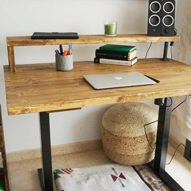Escritorio Oniro Elevable de canto Recto con estante