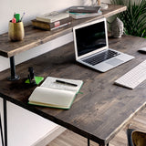 Desk Rustic Oniro envellit amb cançó recte amb prestatgeria