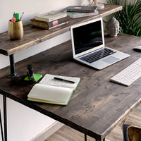 Desk Rustic Oniro envellit amb cançó recte amb prestatgeria