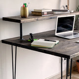 Desk Rustic Oniro envellit amb cançó recte amb prestatgeria