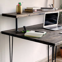 Desk Rustic Oniro envellit amb cançó recte amb prestatgeria