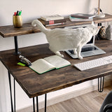 Desk Rustic Oniro envellit amb cançó recte amb prestatgeria