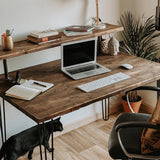 Desk Rustic Oniro envellit amb cançó recte amb prestatgeria