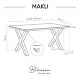 Beveled edge Maku table