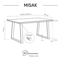Mesa Misak de canto Biselado