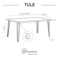 Mesa Tule de canto Recto