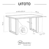 Mesa Uitoto de canto Recto